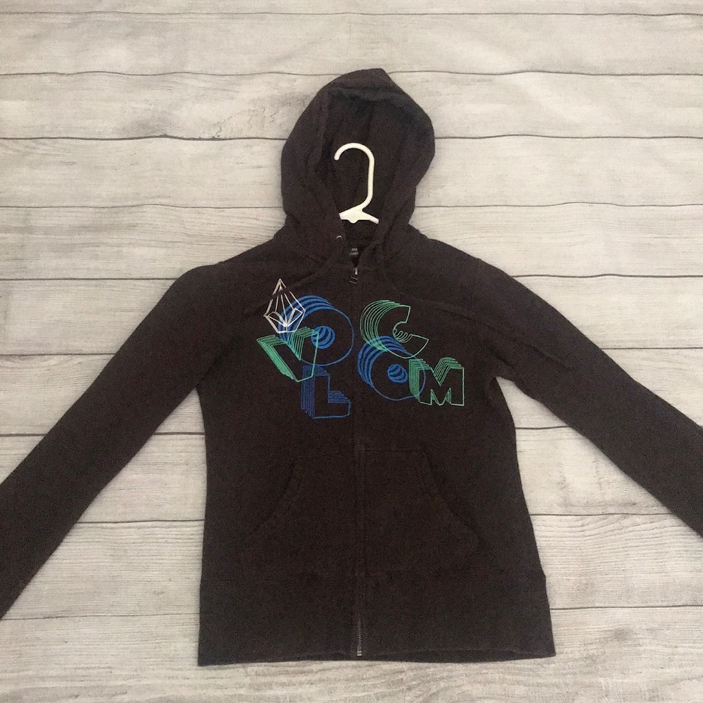 Volcom brown zip up hoodie